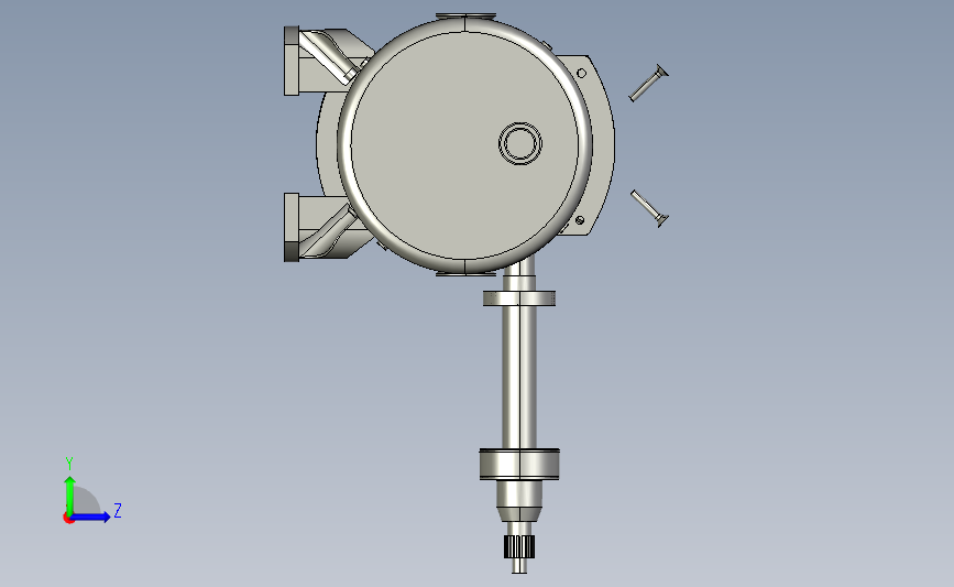 Lobe Pump凸轮泵简易模型3D图纸 STP格式 左侧视图