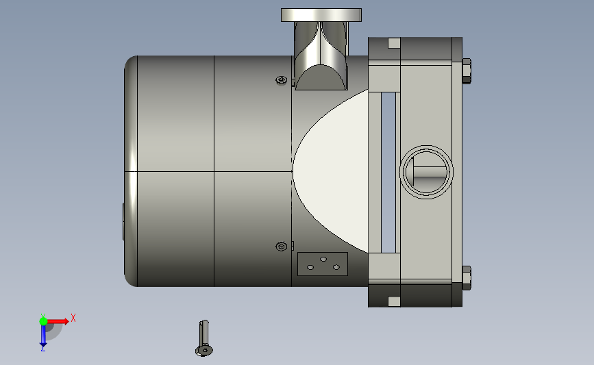 Lobe Pump凸轮泵简易模型3D图纸 STP格式 俯视图
