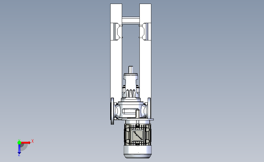 dn65-pn16内齿轮泵3D数模图纸 STEP格式 俯视图