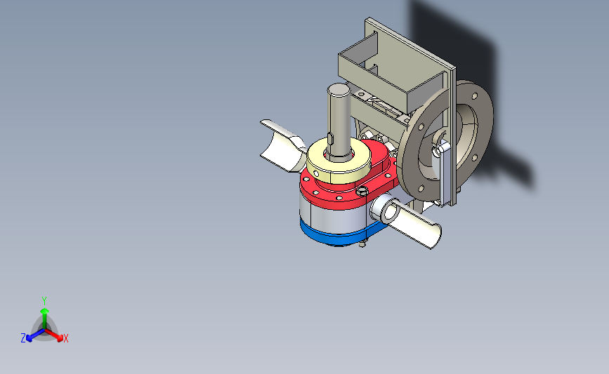 带齿轮箱的旋转泵3D模型图纸 STEP格式