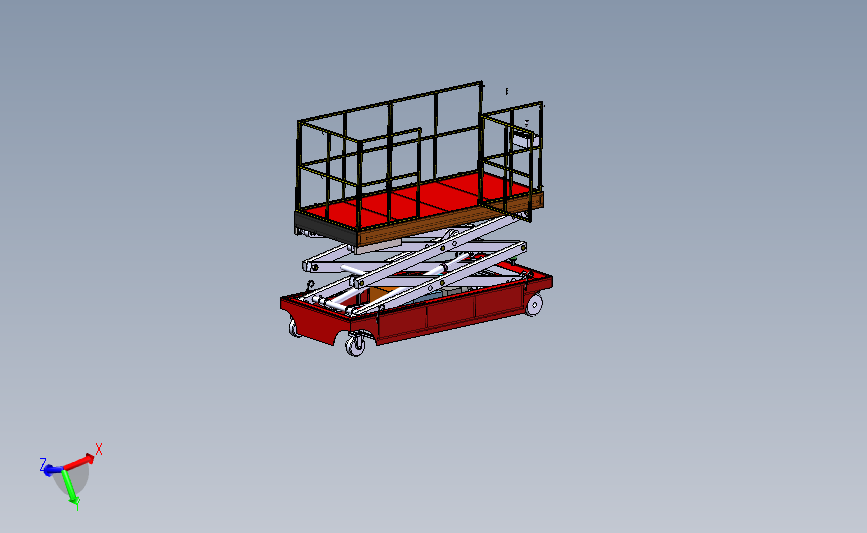 液压车升降工作平台3D模型图纸 Solidworks设计