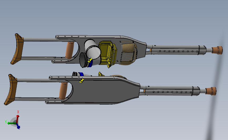 多功能医疗拐杖3D数模图纸 Solidworks设计 附stp igs