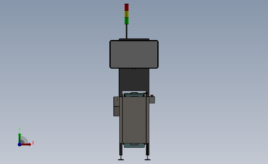 托盘输送机检查设备3D图纸 Solidworks设计 正面视图