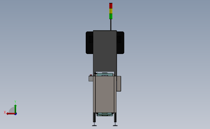 托盘输送机检查设备3D图纸 Solidworks设计 背面视图