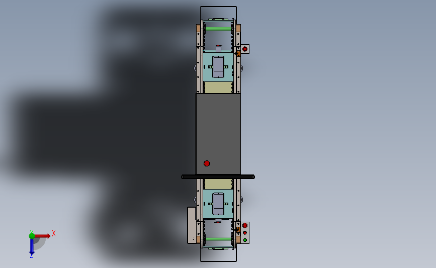 托盘输送机检查设备3D图纸 Solidworks设计 俯视图