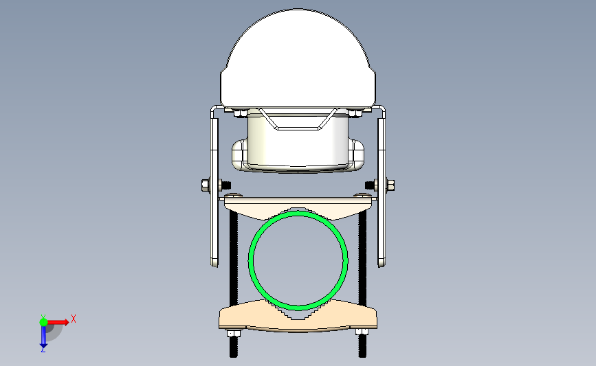 Cambium epmp 1000锁管设备3D模型图纸 STEP格式 俯视图