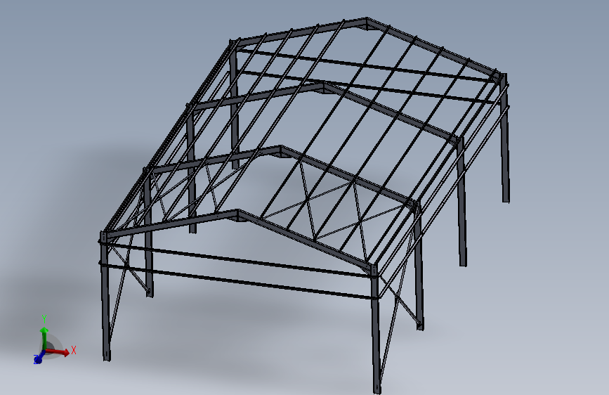 仓库钢结构骨架 sw18