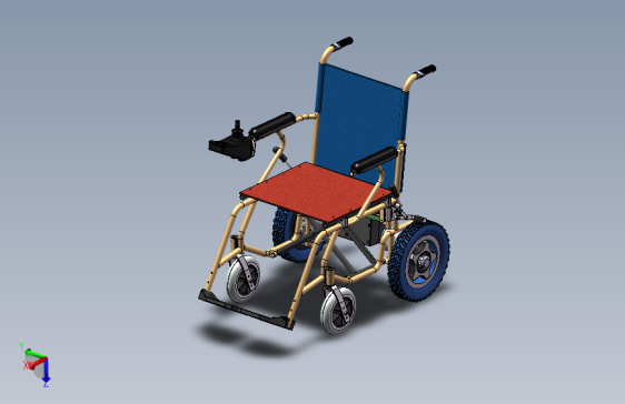电动轮椅结构设计sw三维SW模型可编辑源文件