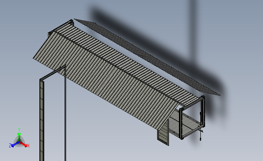 展翼集装箱模型3D图纸 stp格式