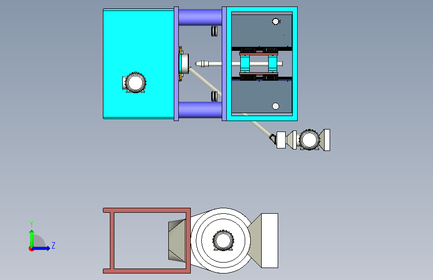 稻米加工机舂米机3D模型 左侧视图