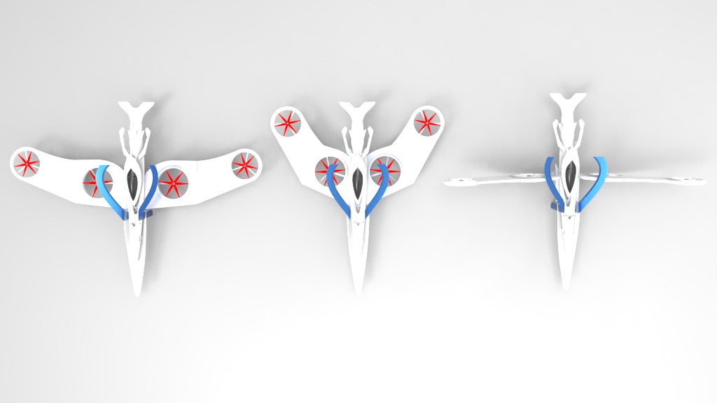 仿鸟型无人机造型3D图纸 Solidworks设计