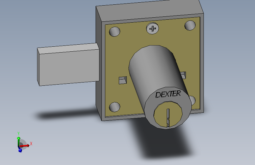 A0004655-抽屉方形锁。40毫米圆柱锁。