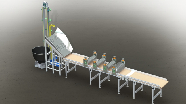 食品成型分切加工设备3D图纸 Solidworks设计
