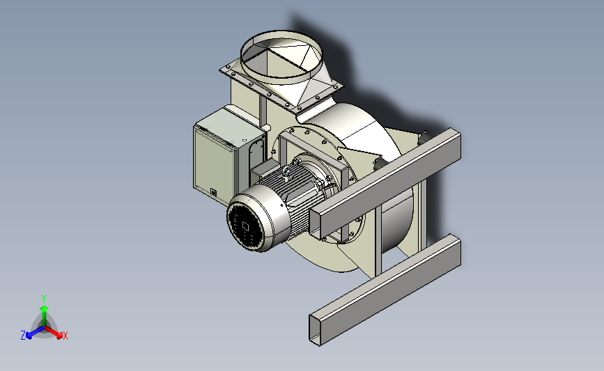 3月-高压离心通风机3D模型igs