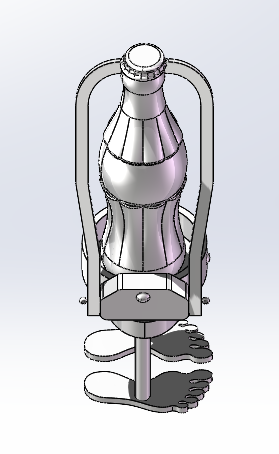 餐桌上可乐瓶木质装饰架