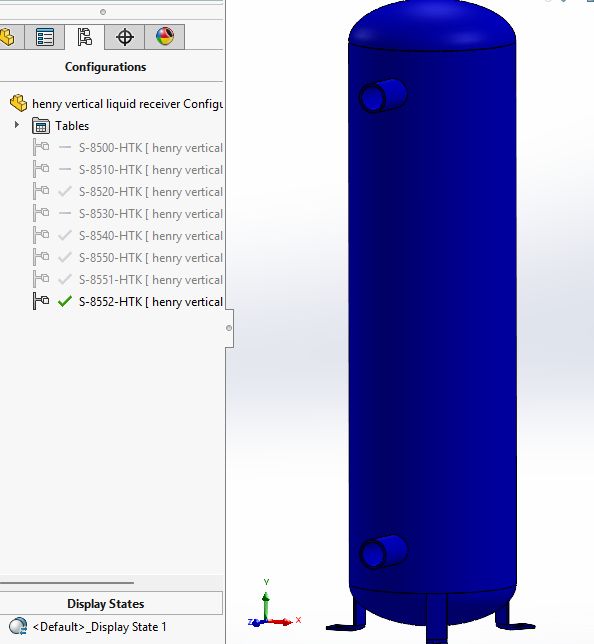 亨利（Henry）的S-85XX立式制冷剂储液器