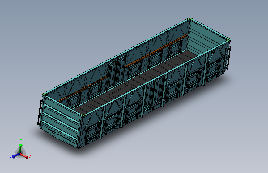 C70敞车模型 铁路货车结构 铁路火车三维SW