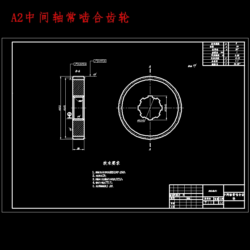 CA5-38中型货车汽车手动五档变速器的设计含开题及9张CAD图