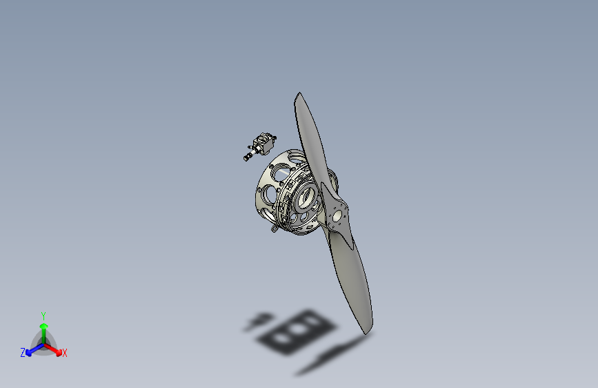 9缸星型发动机模型3D图三维模型