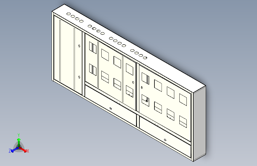 16表位电表箱3D图纸