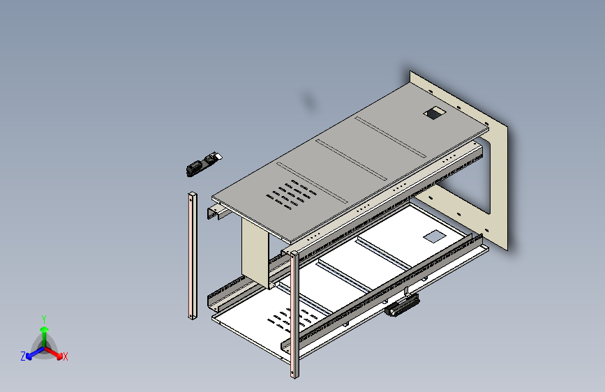 24寸网络机柜3D图纸