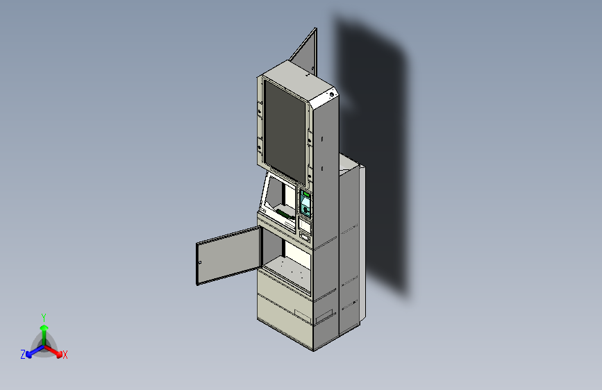 32寸屏幕自助设备三维模型