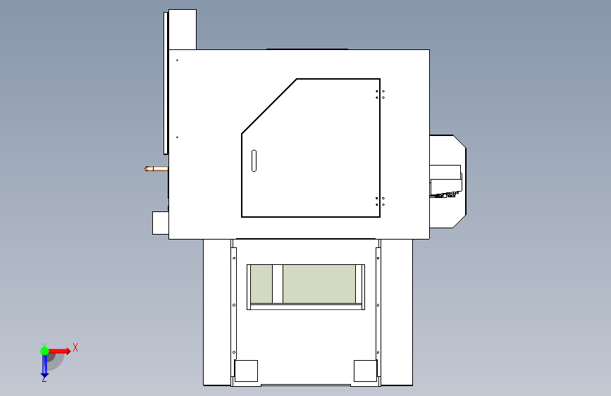 0640数控车床3D模型 俯视图