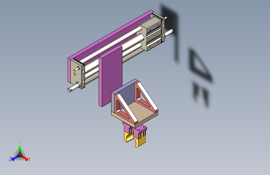 滑台气缸单头夹取产品结构3D图