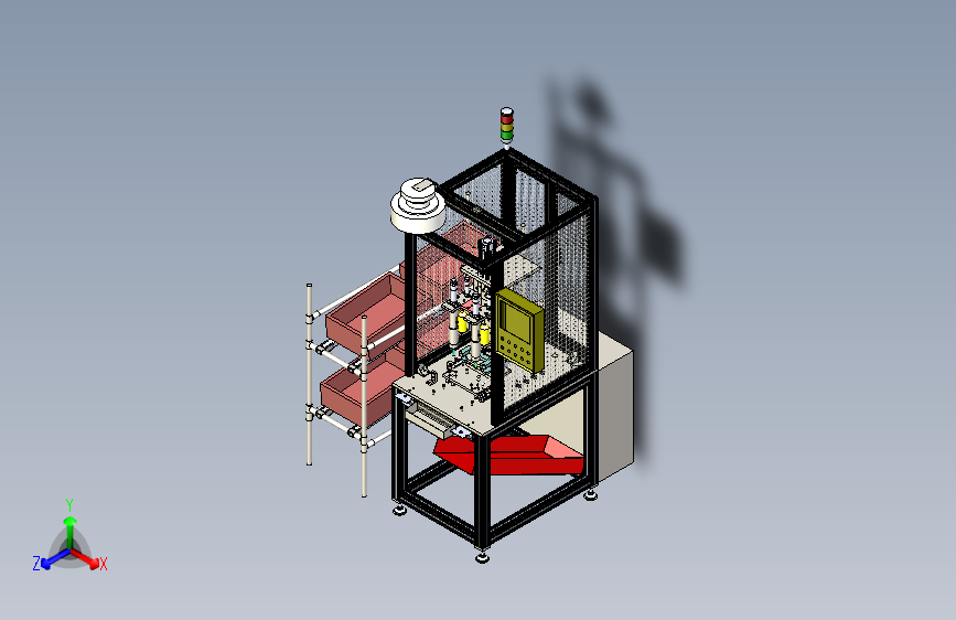 两轴自动销钉涂油压装机3D图纸