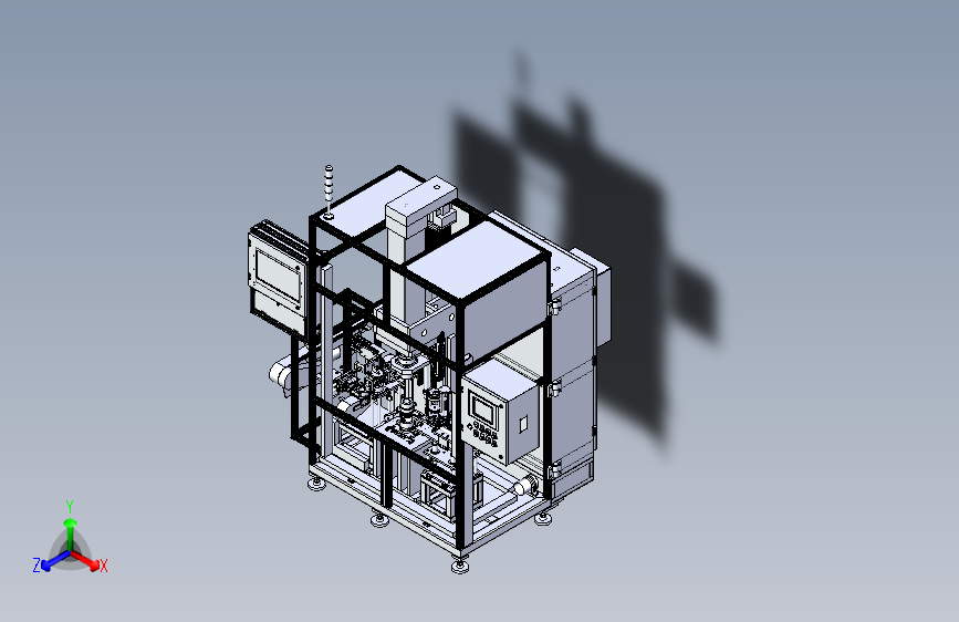 两CN前转向节压装机设备3D模型