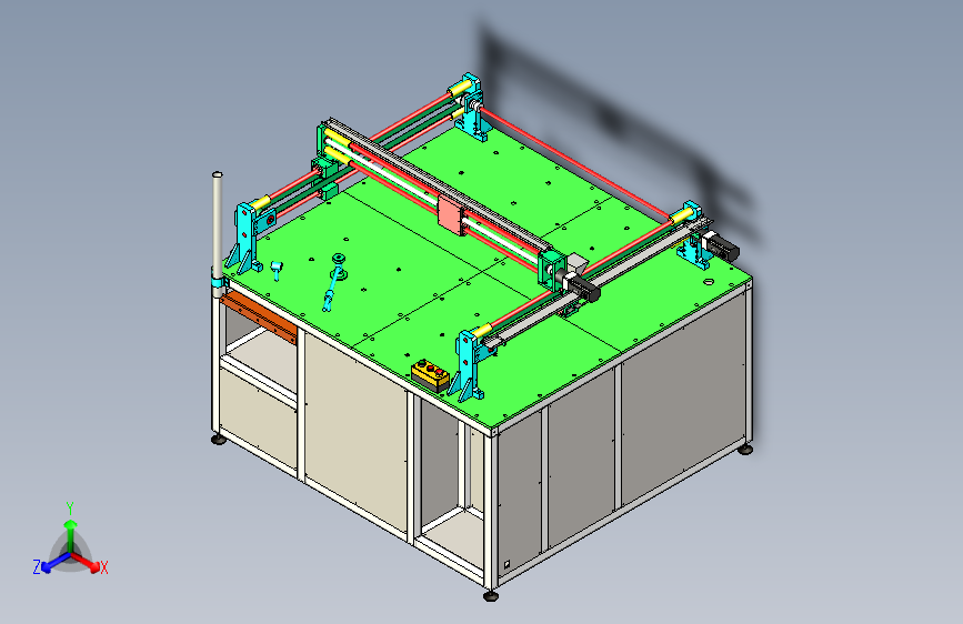 龙门式三轴模组划痕测试机3D图