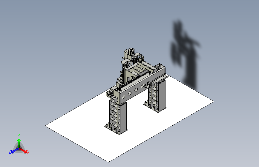 龙门铣床设备3D图模型