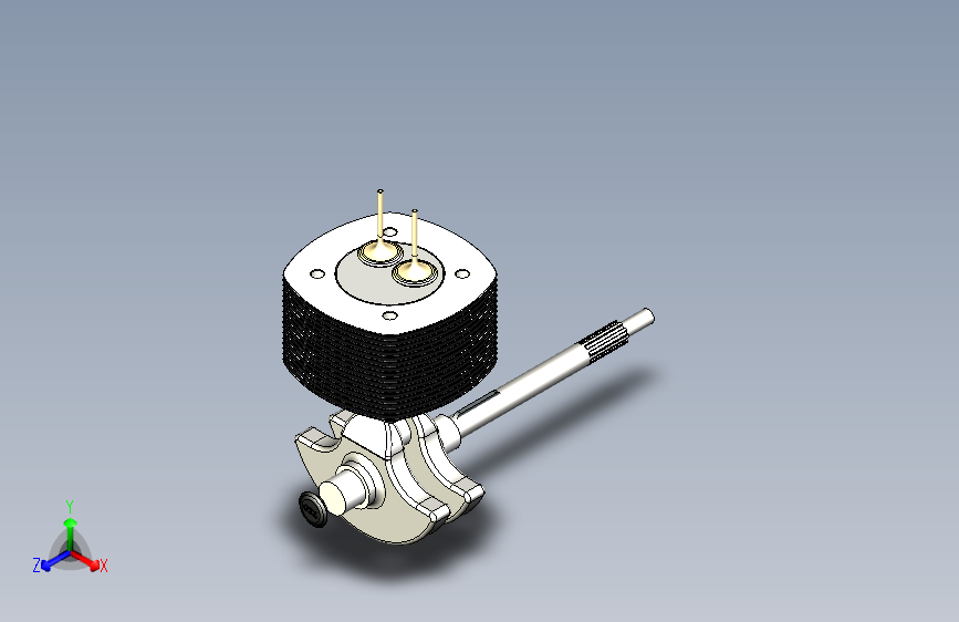 四冲程单缸航模发动机3D图纸