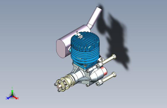 RS55航模发动机3D图纸模型