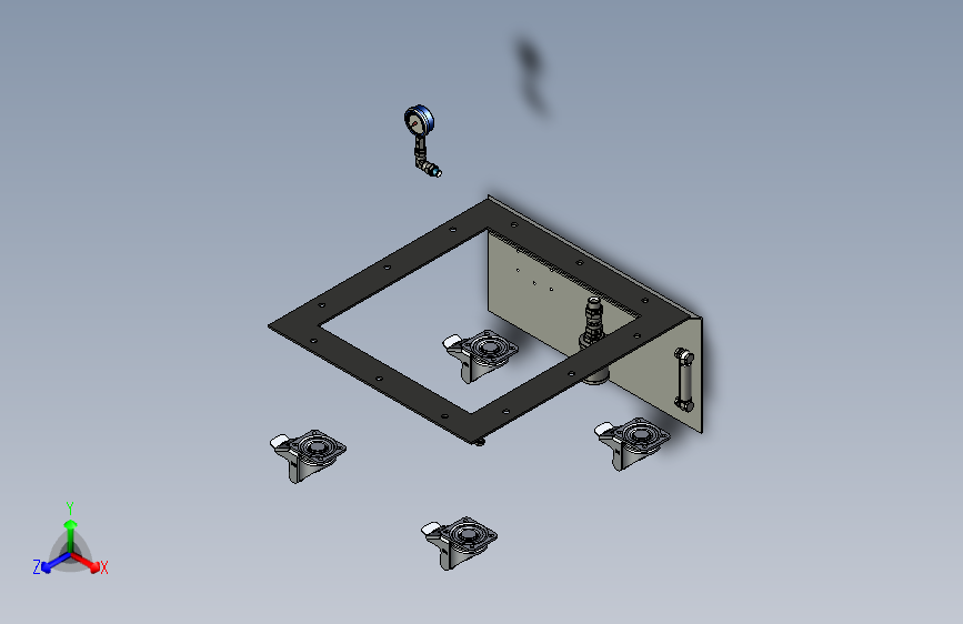 一款3kw液压油箱三维模型