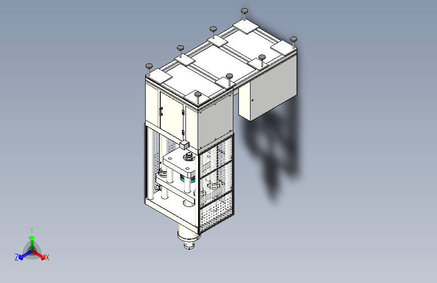 一款冲凸台液压机三维3D数模