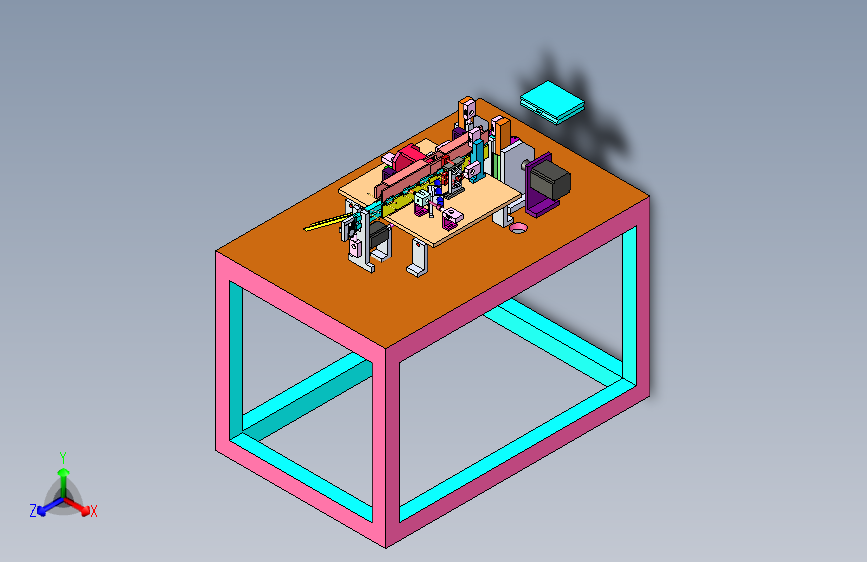 一款二极管套磁环剪脚成型排出一体式结构设备三维模型