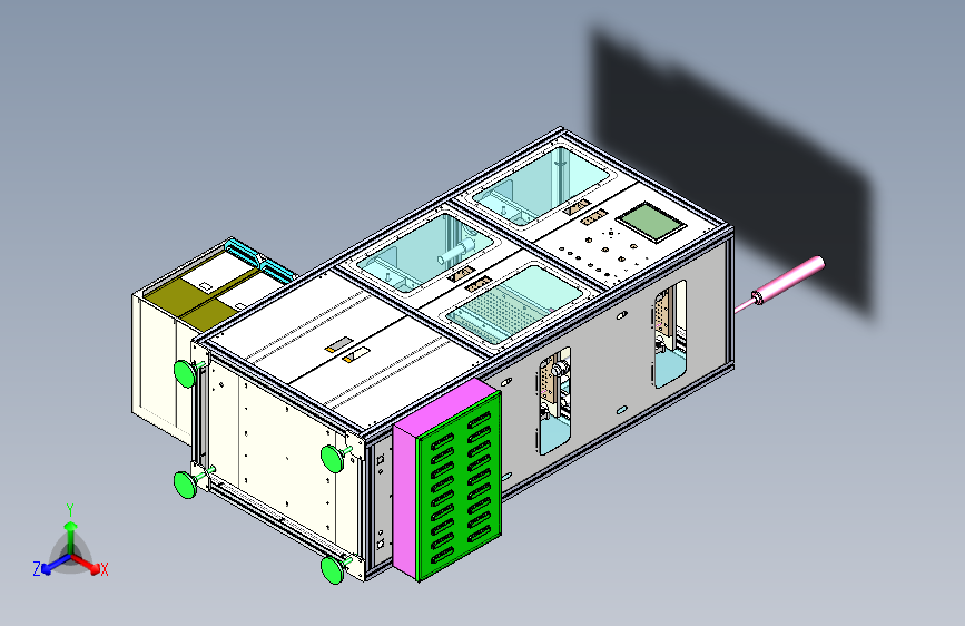 一款美的空调主板FCT双层在线式测试机3D图纸