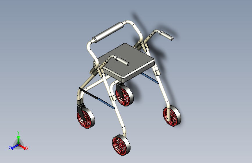 医疗助步车助行架三维模型