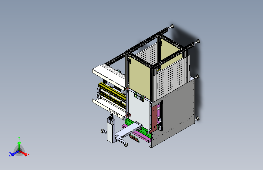 自动收送板机3D图