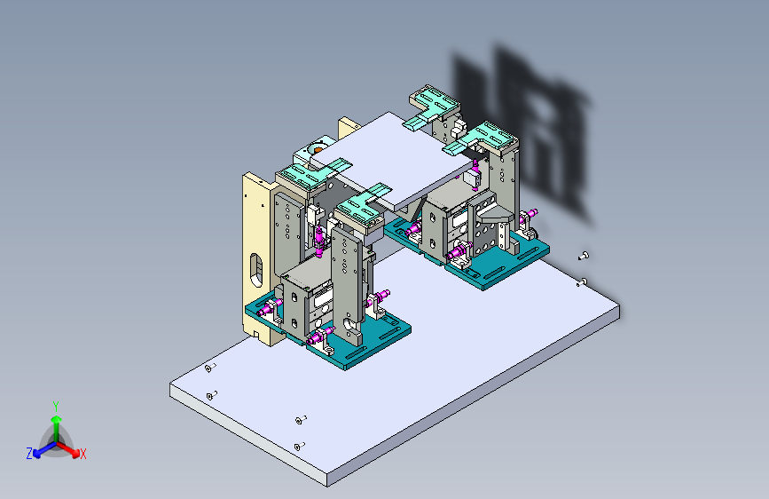 单模组双滑台同动叠加机构