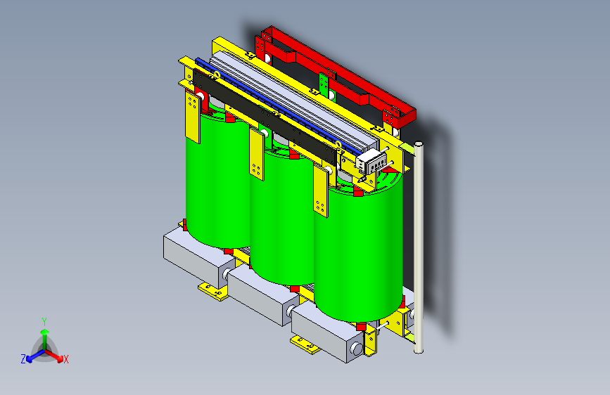 变压器1750电压600v比400v三维立体图