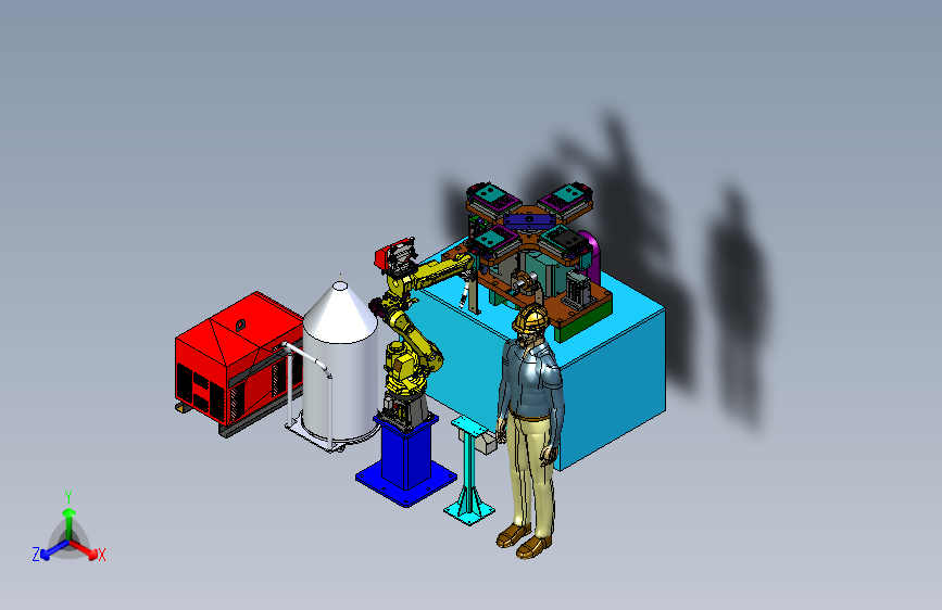 电芯组件的焊接分度盘与机械手组合