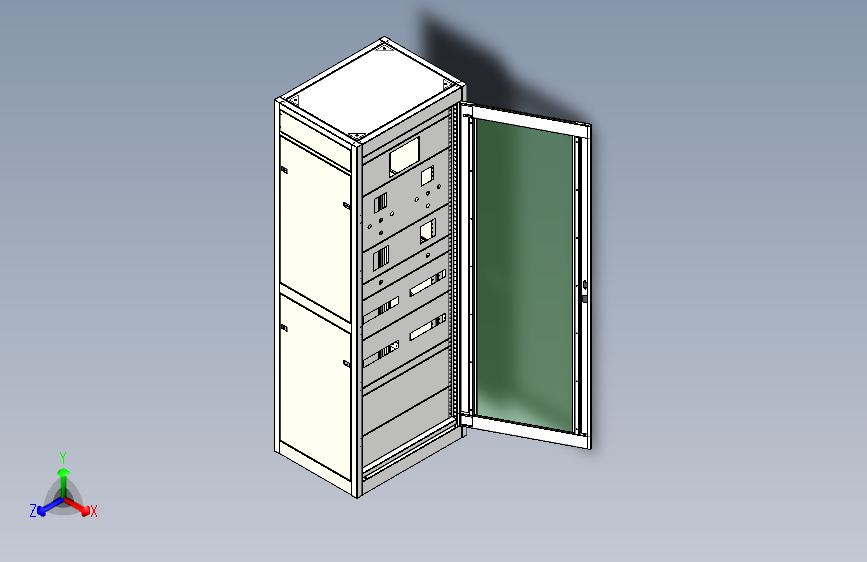 玻璃门电气柜三维模型