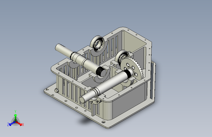 多级齿轮箱（变速箱）3D模型