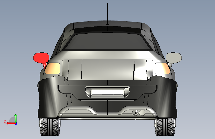 商务车 模型 背面视图