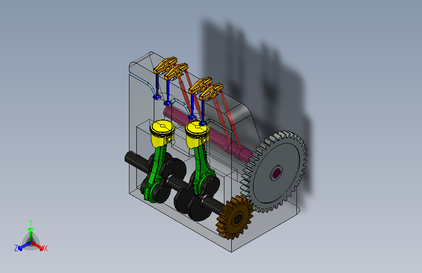 双缸发动机结构设计及运动仿真【含三维图】