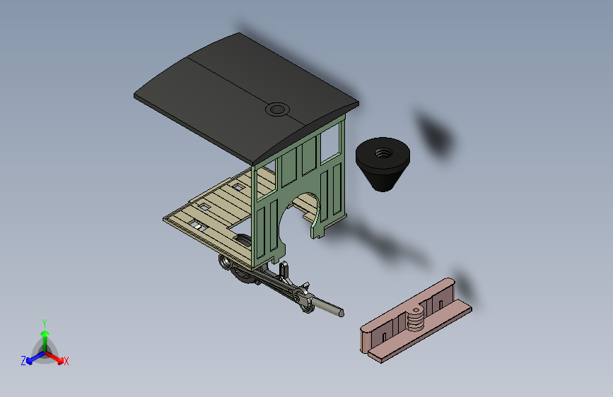 可拼装的3D打印机车模型