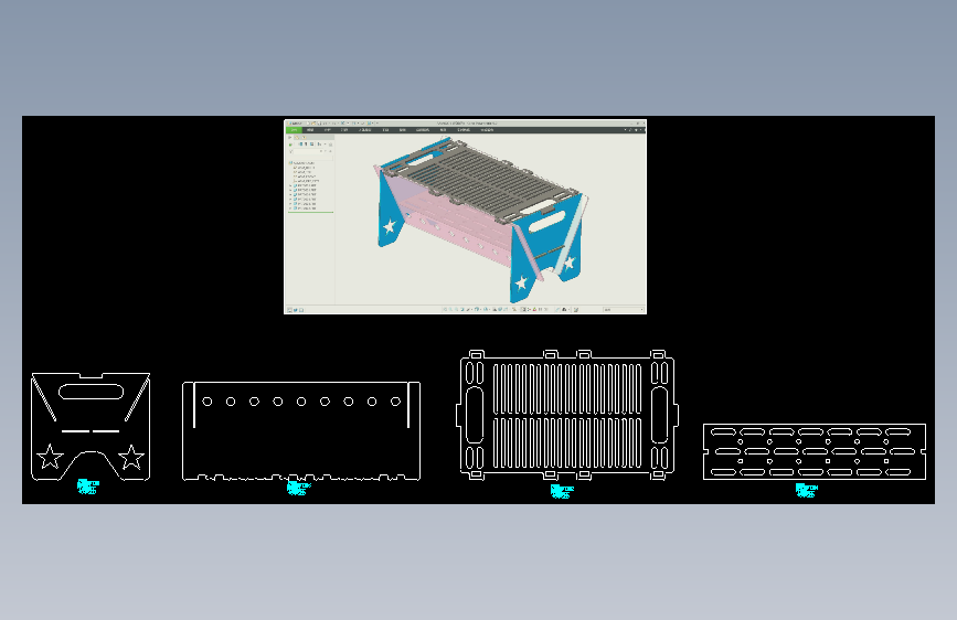 免折弯式烧烤炉