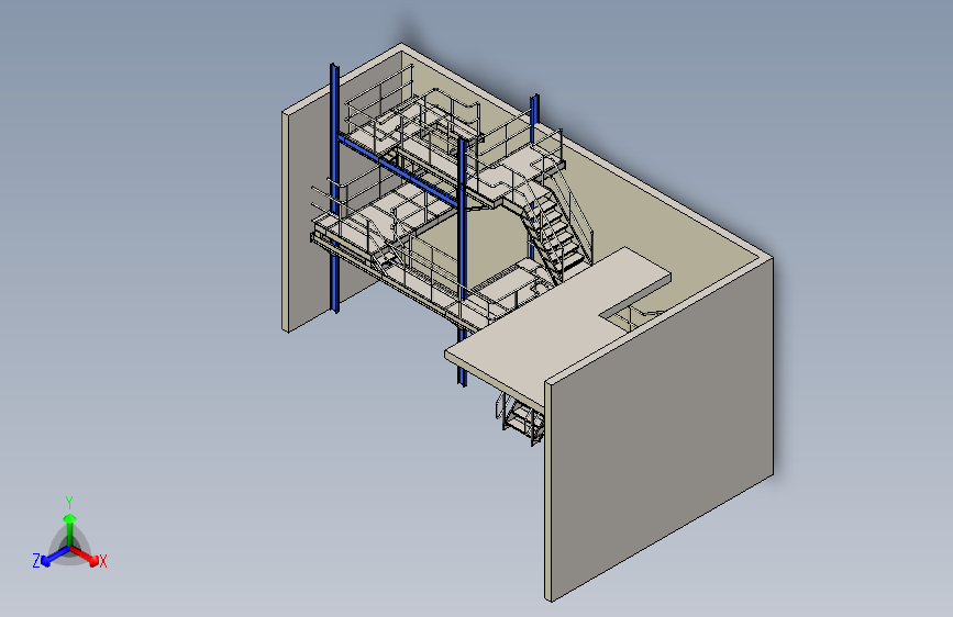 工业钢平台楼梯